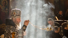 У Хрестовоздвиженському храмі Київської Лаври Предстоятель УПЦ звершив Літургію Передосвячених Дарів