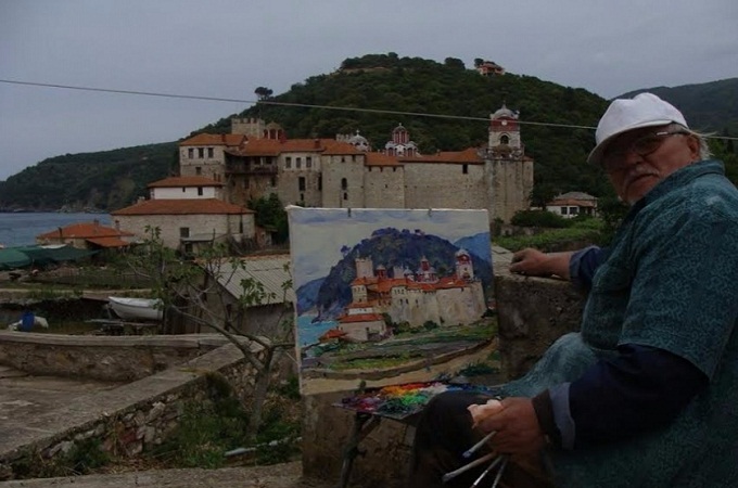 Колекція. Український живописець написав 20 полотен із видами монастирів Афону