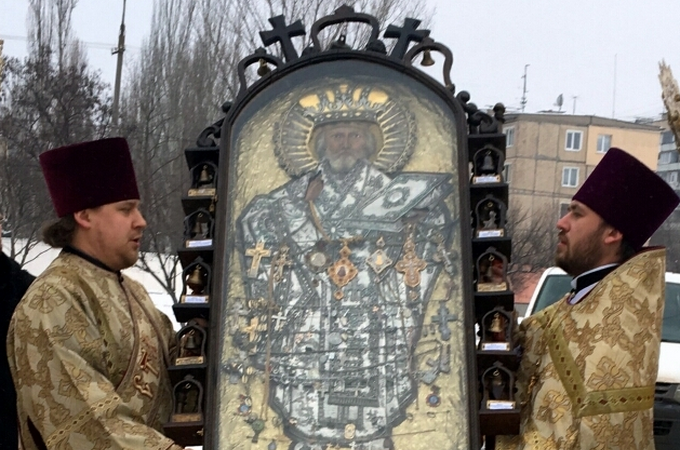 В Кривой Рог привезли чудотворную икону святителя Николая из Чернобыля