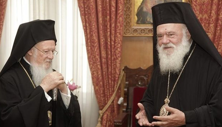 Патріарх Варфоломій і Архієпископ Ієронім. Фото: Vima Orthodoxia.