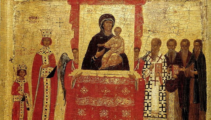 Икона «Торжество Православия» (фрагмент: Императрица Феодора и император Михаил III). Византия, первая половина XV века. Фото: ru.wikipedia.org
