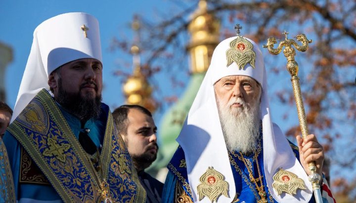 Лідери конфліктуючих «церков» Філарет Денисенко і Епіфаній Думенко. Фото: 112.ua