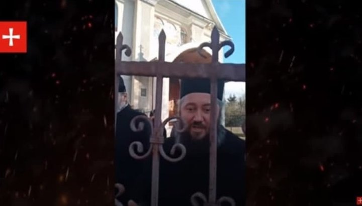 Priests and believers of the UOC remain on the temple grounds. Photo: a screenshot of the video from the