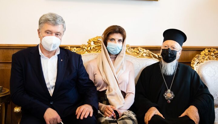 Чета Порошенко и патриарх Варфоломей. Фото:eurosolidarity.org
