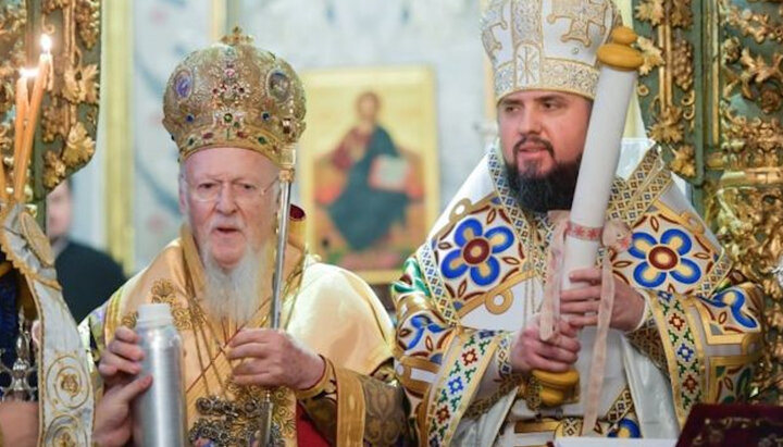 Глава Фанара патриарх Варфоломей и руководитель ПЦУ Епифаний Думенко. Фото: mirvboge.ru
