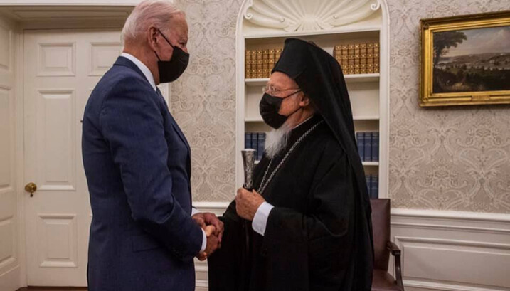 Глава Фанара и президент США. Фото: facebook.com/Archbishop Elpidophoros of America