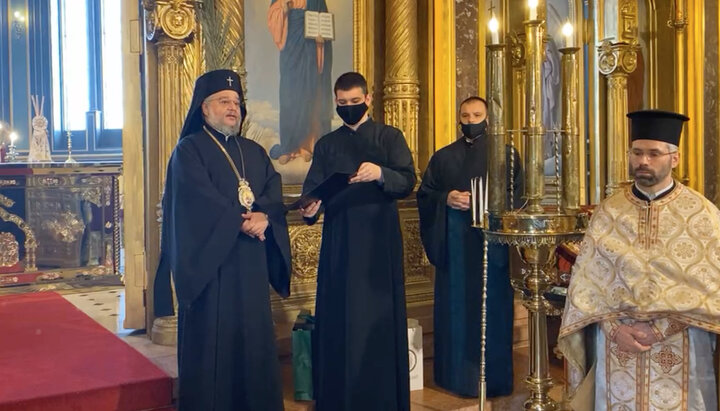 Митрополит Киприан в храме святого Стефана в Стамбуле. Фото: скриншот видео со страницы facebook.com/ecumenicalpatriarchate