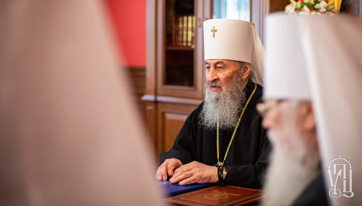 Заседание Священного Синода УПЦ возглавляет Блаженнейший Митрополит Киевский и всея Украины Онуфрий. Фото: news.church.ua