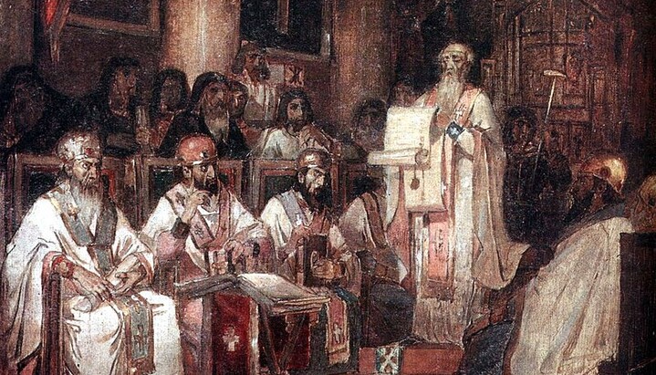 V Вселенский (II Константинопольский) Собор. В. Суриков, фрагмент. 1876. Фото: wikipedia.org