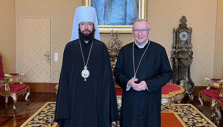 Митрополит Антоний и госсекретарь Ватикана Пьетро Паролин. Фото: ОВЦС МП