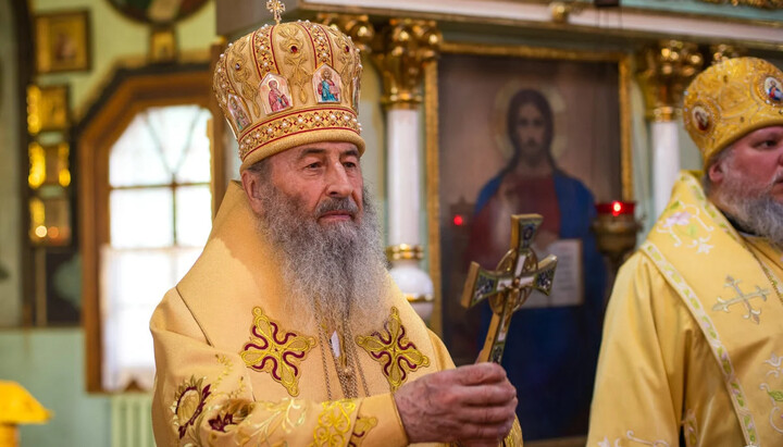 Блаженнейший Митрополит Онуфрий на Божественной литургии в киевском Вознесенском храме. Фото: news.church.ua