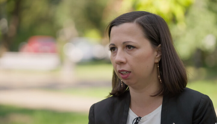 Poltava City Council deputy Yulia Horodchanina. Photo: a video screenshot of the YouTube channel