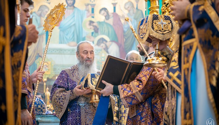 Предстоятель УПЦ у Києво-Печерській лаврі. Фото: Пресслужба УПЦ