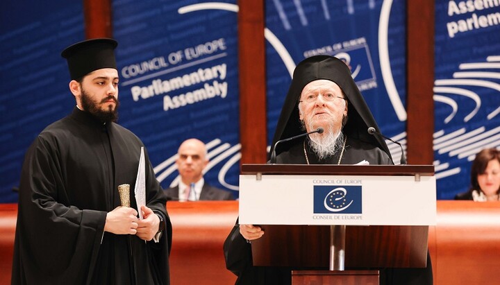 Виступ Патріарха Варфоломія в Європарламенті. Фото: сайт Європарламенту