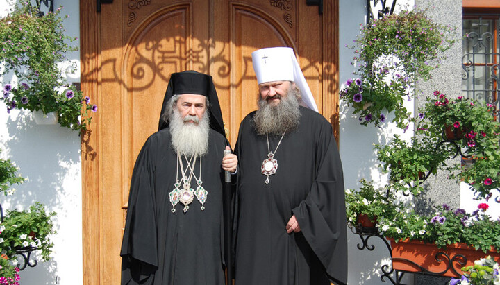 Патріарх Феофіл і митрополит Павло в Києво-Печерській лаврі. Фото: lavra.ua