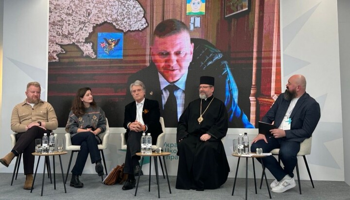 Шевчук на заході із Залужним та Ющенком. Фото: сайт УГКЦ