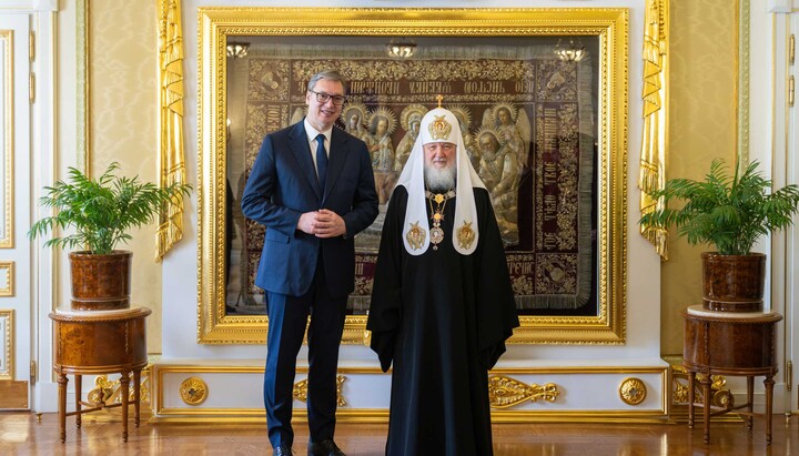 Президент Сербии Александр Вучич и Предстоятель РПЦ Кирилл. Фото: foto.patriarchia.ru