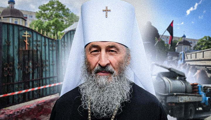 Активисты и власти Хмельницкого сорвали богослужение Митрополита Онуфрия. Фото: СПЖ