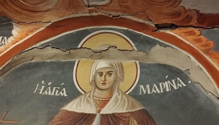Фреска, пострадавшая от землетрясения 7 июня 2025 года. Фото: orthodoxianewsagency