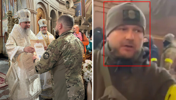 Участник штурма Михайловского собора получил награду Думенко. Коллаж: СПЖ
