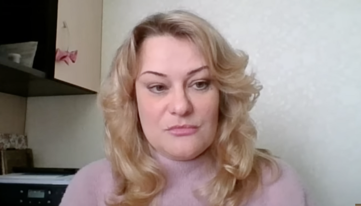 Публіцистка ПЦУ Тетяна Деркач. Фото: скриншот Youtube «Вече»