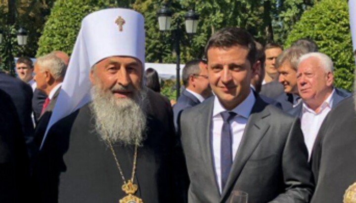 Митрополит Онуфрий и Зеленский. Фото: пресс-служба Киево-Печерской лавры