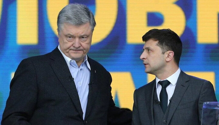 Порошенко и Зеленский на президентских дебатах. Фото: ТСН