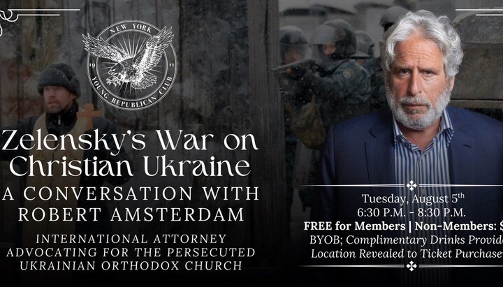 “Zelensky’s War on Christian Ukraine.” Photo: New York Young Republican Club on X
