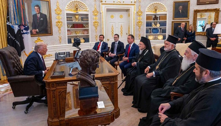 Трамп на встрече с Патриархом Варфоломеем. Фото: Джон Миндала