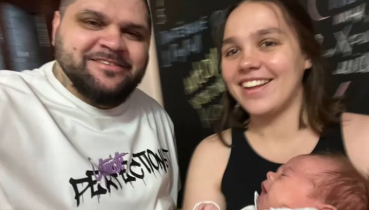 The Shevchenko family with their son Judas. Photo: TikTok anhelina.life