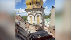 MP Shows Impact Site on the Roof of the Assumption Cathedral of the Lavra