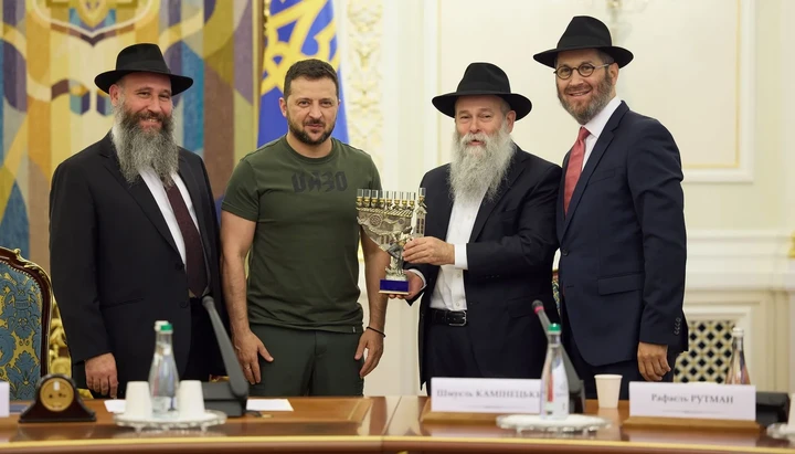 Зеленский с раввинами в Офисе президента. Фото: ОП