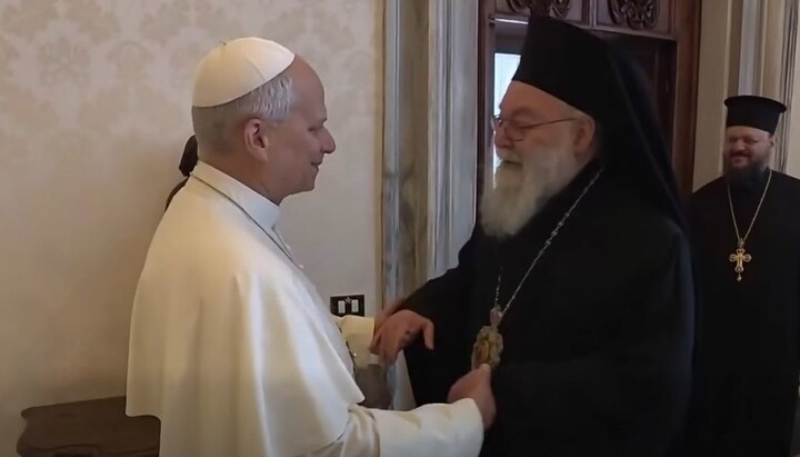 Папа Лев XIV и Антиохийский Патриарх Иоанн X. Фото: Orthodoxia News Agency