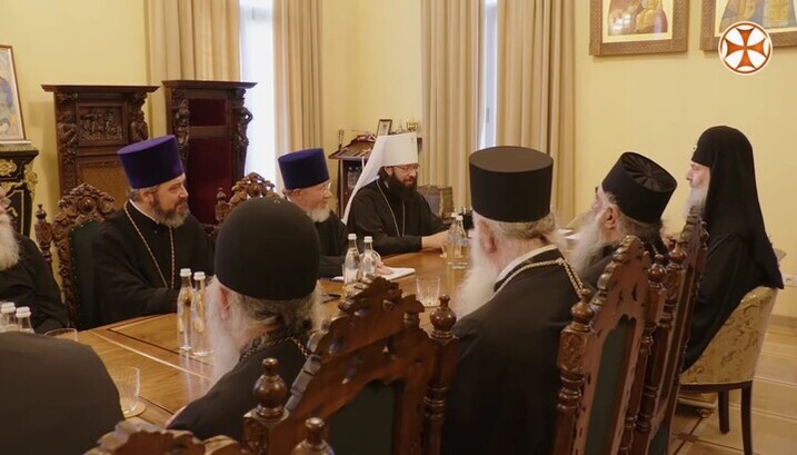 Делегация РПЦ в резиденции Грузинского Патриархата. Фото: Эрцуловнеба