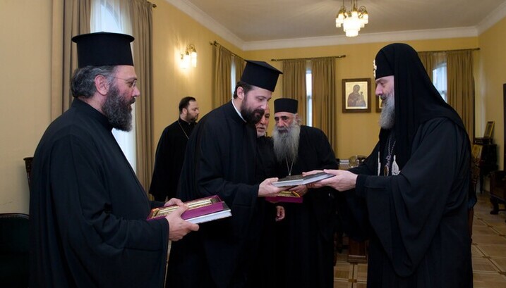 Предстоятель Грузинської Церкви та делегація з Константинопольського Патріархату. Фото: Патріархат Грузії
