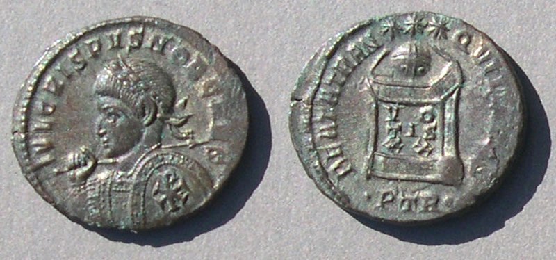 Монета Криспа, IV век. Источник: Wikimedia Commons, Valentinian364; CC BY-SA 4.0.